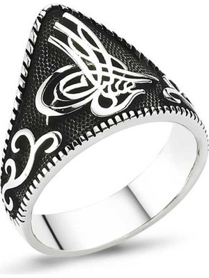 Inure Jewelry Gümüş Tuğralı Okçu Zihgir Erkek Yüzük