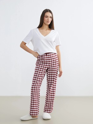 Lc Waikiki Yeni Sezon Beli Lastikli Ekose Kadın Pijama Altı