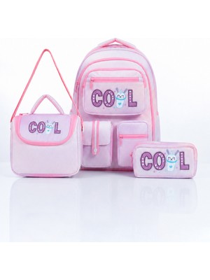 Nurem Bags Cool Okul Çantası Seti – Pastel Renkli (Su Geçirmez Kumaş)
