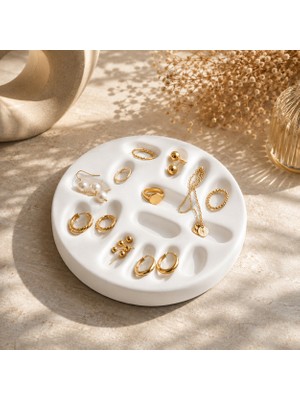 Asteria Shop Çok Bölmeli Takı Organizeri | Yüzük, Küpe ve Aksesuar Düzenleyici Minimal Stand