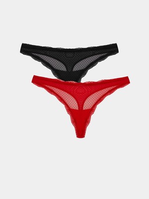 Lc Waikiki Yeni Sezon Yılbaşı Temalı Puantiyeli Tanga Külot 2'li