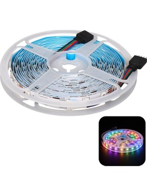 ALK Zmr ZMR-603 Rgb 12 Volt 3 Çipli 5050 Iç Mekan Silikonsuz 60 LED 5 Metre Şerit LED