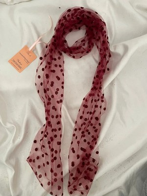 Nurcanilirboutique Puantiye Detaylı Boyun Fular& Saç Bandanası & Çanta Aksesuar