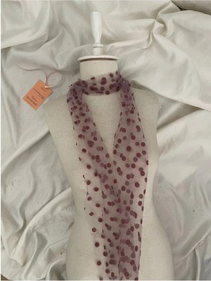 Nurcanilirboutique Puantiye Detaylı Boyun Fular& Saç Bandanası & Çanta Aksesuar