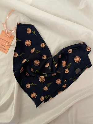 Nurcanilirboutique Saten Coquette Mini Çiçekli Fular & Çanta Aksesuarı