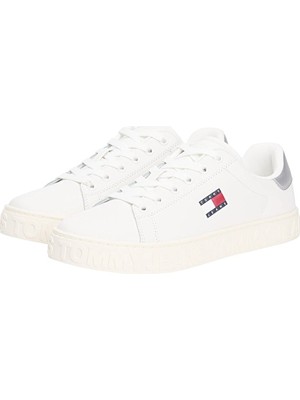 Tommy Jeans Kadın Tjw Logo Outsole Sneaker Ess Ayakkabı EN0EN027030K7 Beyaz
