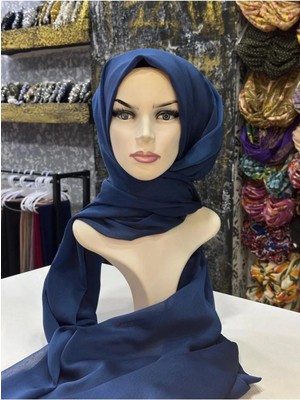 Alluring Kadın Janjan Şal Uzunluk 2.50METRE Abiye Abayalar Için-Lacivert