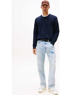 Tommy Jeans Slim Fit Erkek Kazak DM0DM21787 Indıgo