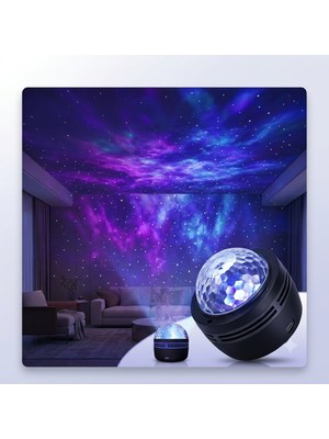 Eser Ticarett Teknoeser Galaxy Projektör Sensörlü Gece Lambası Yıldız Efektli LED Oda Dekor