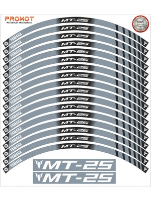 Empressco Yamaha MT25 Yazılı Motorsiklet Jant Şeridi Model 3