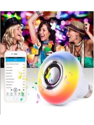 Uravas Store Bluetooth Hoparlörlü Uzaktan Kumandalı LED Işık Beyaz Renkli 7 Renk Işık Seçeneği