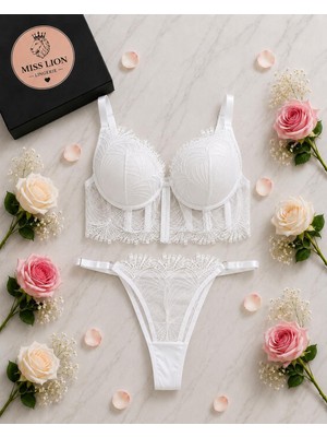 Miss Lion Lingerie Dantel Detaylı Büstiyer Takımı