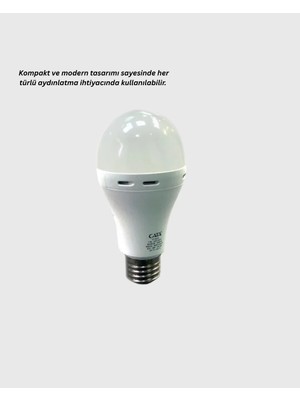 Uravas Store Yüksek Işık Güçlü Şarjlı LED Ampul E27 30W Enerji Tasarruflu
