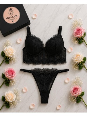 Miss Lion Lingerie Dantel Detaylı Büstiyer Takımı