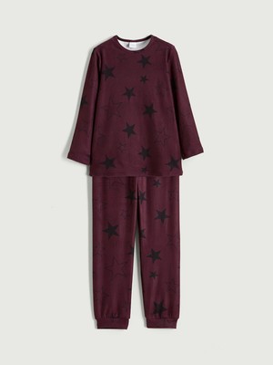 Lc Waikiki Yeni Sezon Bisiklet Yaka Baskılı Kız Çocuk Pijama Takımı