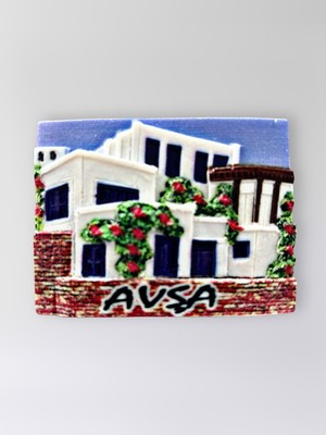 Mundy Avşa Polyester Kabartmalı Magnet 7,5 x 5,5 cm Dekoratif Hediyelik Buzdolabı Süsü (KOD:1627)