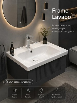 Turkuaz Seramik Frame 50X38 Ejajerli Lavabo