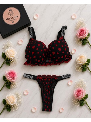 Miss Lion Lingerie Taş Detaylı Sütyen Takımı