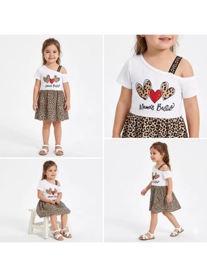 Diji Baby 1/4 Yaş Kalp Bakılı Lastik Askılı Çocuk Elbisesi
