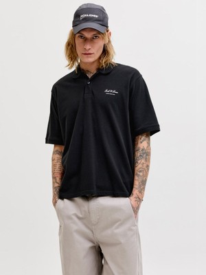 Jack & Jones Jjearchıve Graphıc Polo Ss Ln Erkek T-Shirt 12288877 Black