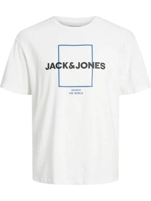 Jack & Jones Jcoexplored Tee Ss Crew Neck Mc Beyaz Erkek T-Shirt 12231222-White