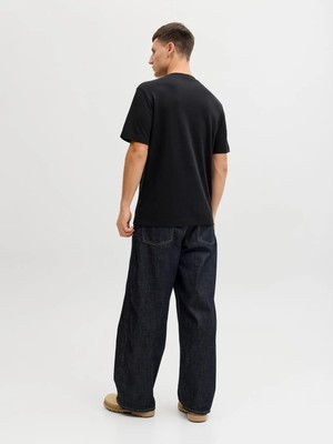 Jack & Jones Jack Jones Jcofusıon Chest Brand Tee Ss Crew Noos Erkek Siyah Tshirt 12289936-02