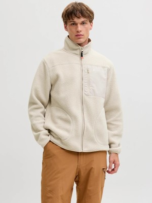 Jack & Jones Alpes Teddy Erkek Ceket 12284827 2XL Bej Polyester Kumaşla Regular Kalıp
