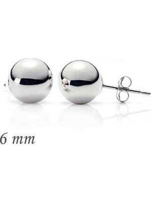 Inure Jewelry Gümüş Top Küpe - 6 mm