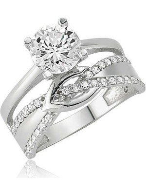 Inure Jewelry Gümüş Tektaş Düğüm Yüzük