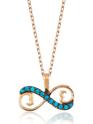 Inure Jewelry Gümüş Kalpli Sonsuzluk Bayan Kolye