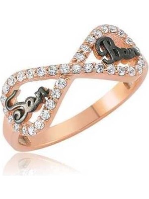 Inure Jewelry Gümüş Sen Ben Sonsuzluk Rose Bayan Yüzük