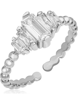 Inure Jewelry Gümüş Ayarlanabilir Baget Kadın Yüzük