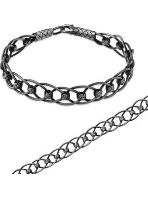 Inure Jewelry ​Gümüş Toplu El Sarması Kazaziye Unisex Bileklik