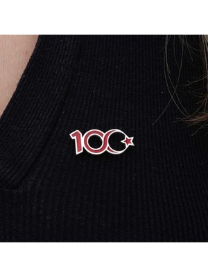 Inure Jewelry Gümüş Ay Yıldız 100.Yıl Rozet