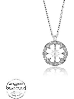 Inure Jewelry Swarovski Taşlı Gümüş Çember Bayan Kolye