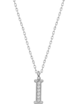 Inure Jewelry Gümüş Rodyum İ Harfi Kadın Kolye