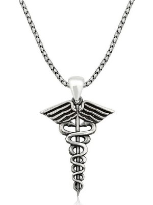 Inure Jewelry ​Gümüş Tıp Sembolü Kadüse Kolye