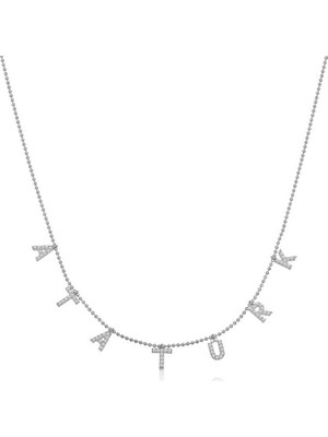 Inure Jewelry Gümüş Atatürk Yazılı Bayan Kolye