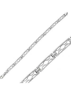 Inure Jewelry Gümüş Oksitli Erkek Bileklik