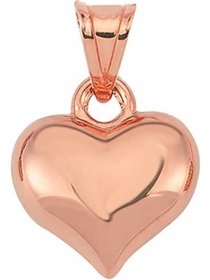 Inure Jewelry Gümüş 3 Boyutlu Rose Kalp Kadın Kolye Ucu