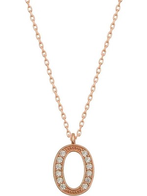 Inure Jewelry Gümüş Rose O Harfi Kadın Kolye