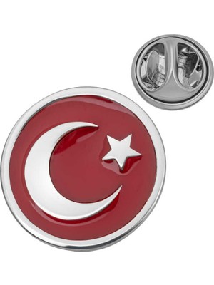 Inure Jewelry Gümüş Ay Yıldız Rozet