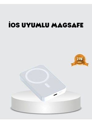 Magsafe Uyumlu Kablosuz Batarya – 27W Hızlı Şarj Destekli Kompakt Güç Bankası