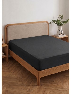 Bella Maison Premium Tencel King Size Lastikli Saten Çarşaf Antrasit (180x200x35 cm)