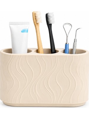 Yapı3D Diş Fırçası ve Diş Macunu Düzenleyici Stand | Çok Bölmeli Banyo Organizeri | Masaüstü ve Lavabo Düzenleyici