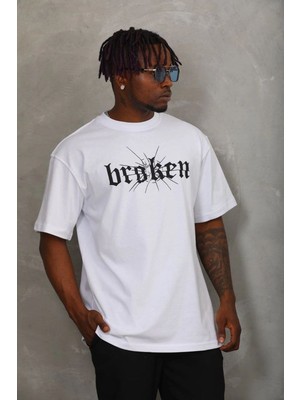 Velmora Fashion Erkek Baskılı T-Shirt Kısa Kol Bisiklet Yaka Regular Fit Rahat Kalıp Günlük Tişört - Beyaz