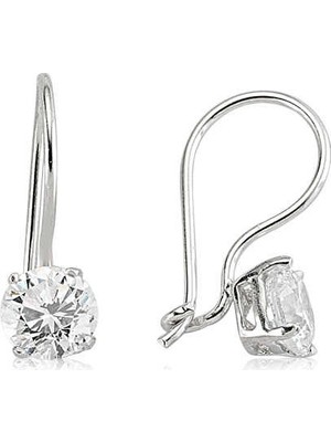 Inure Jewelry Gümüş Tek Taş Sallantılı Küpe