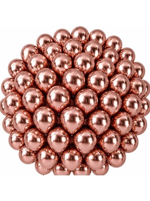 BeySüS Rose Gold Renk Lateks krom Balon (30 cm) - 50 Adet