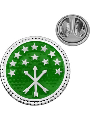 Inure Jewelry Gümüş Çerkes Bayrağı Rozet