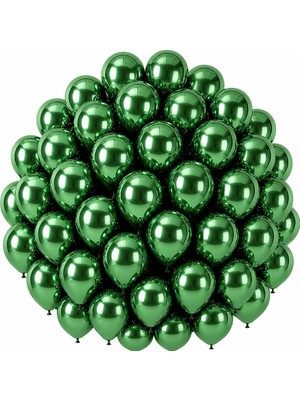 BeySüS Yeşil Renk Lateks krom Balon (30 cm) - 50 Adet